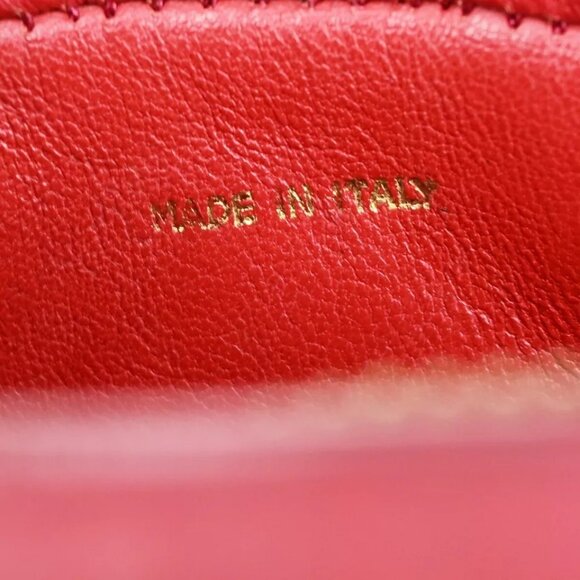 CHANEL CC Mini Tassel Oval Chain Shoulder Bag Leather Red GHW Vintage - Picture 6 of 16